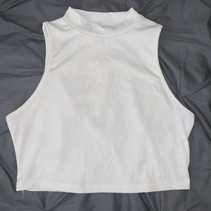 Large Shein white high neck crop top